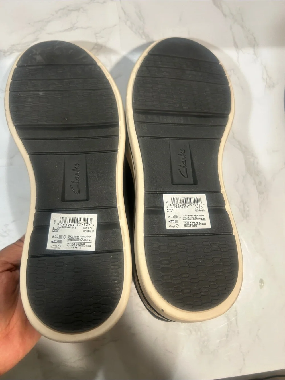 Clarks Black Slip-On Platform Loafers cloudsteppers